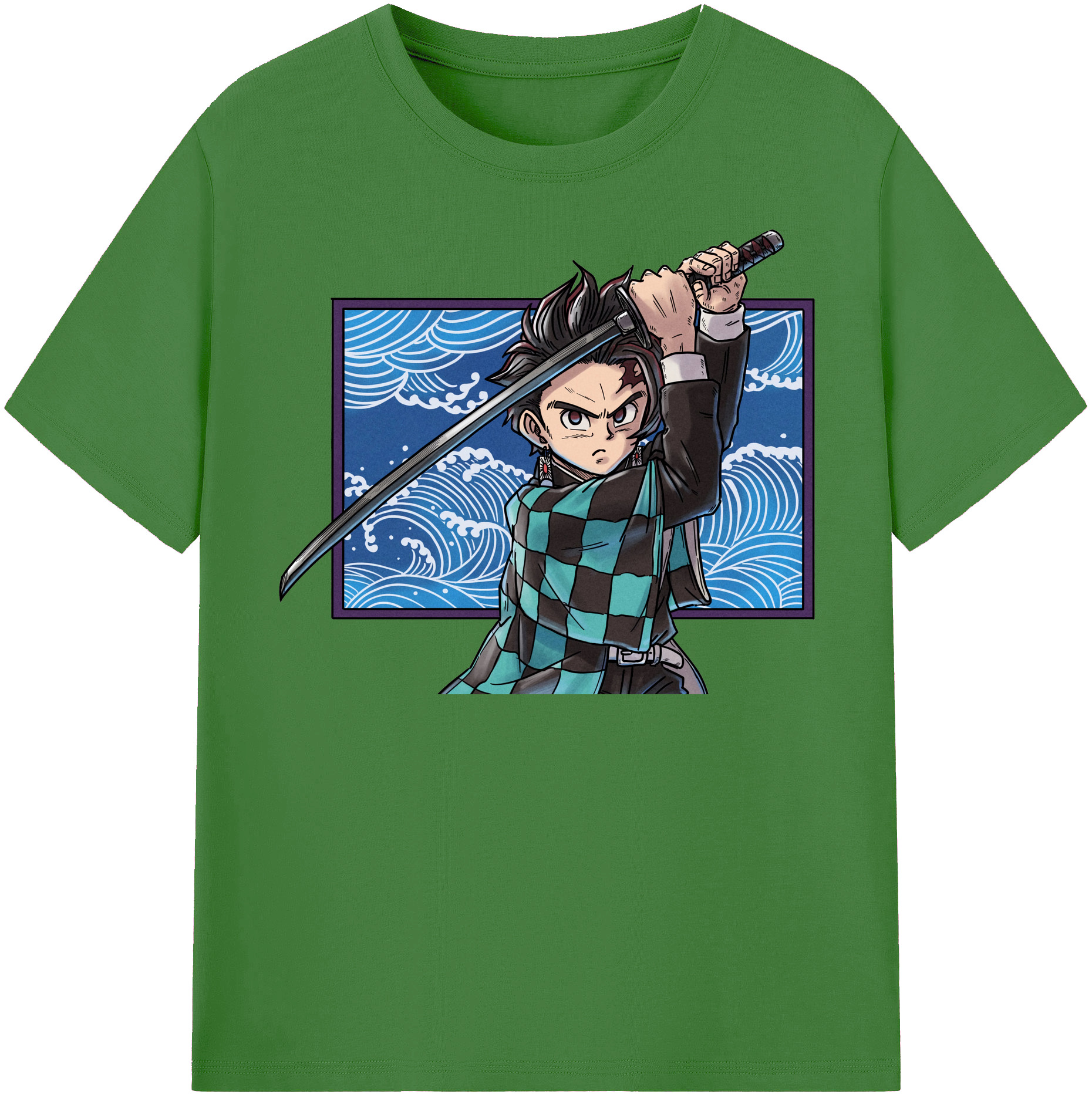 （画像用） 鬼滅の刃 竈門 炭治郎／かまど たんじろう Kamado Tanjirou レディースカジュアルプリントTシャツ（綿100％）